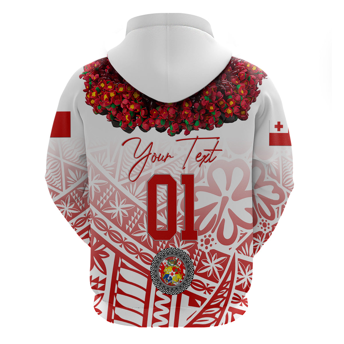 Custom Tonga Hoodie Emancipation Day Kupesi Kahoa Heilala Flower White LT8 - Polynesian Pride