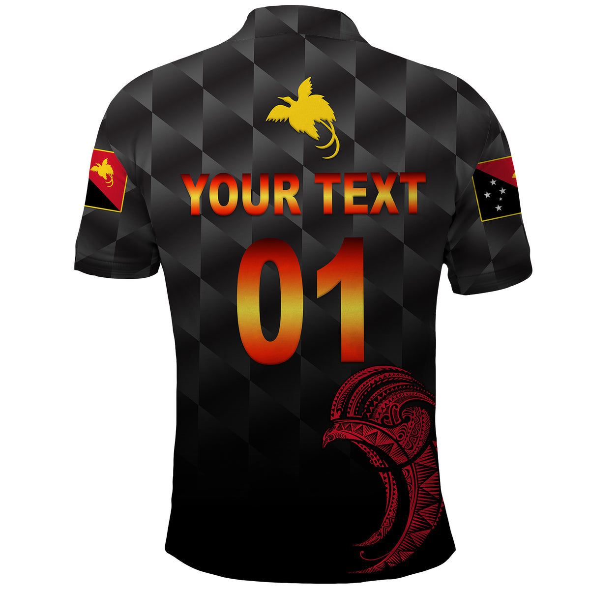 Custom Papua New Guinea Barramundis Cricket Polo Shirt Birds Of Paradise Paradisaea Raggiana Original Black LT8 - Polynesian Pride