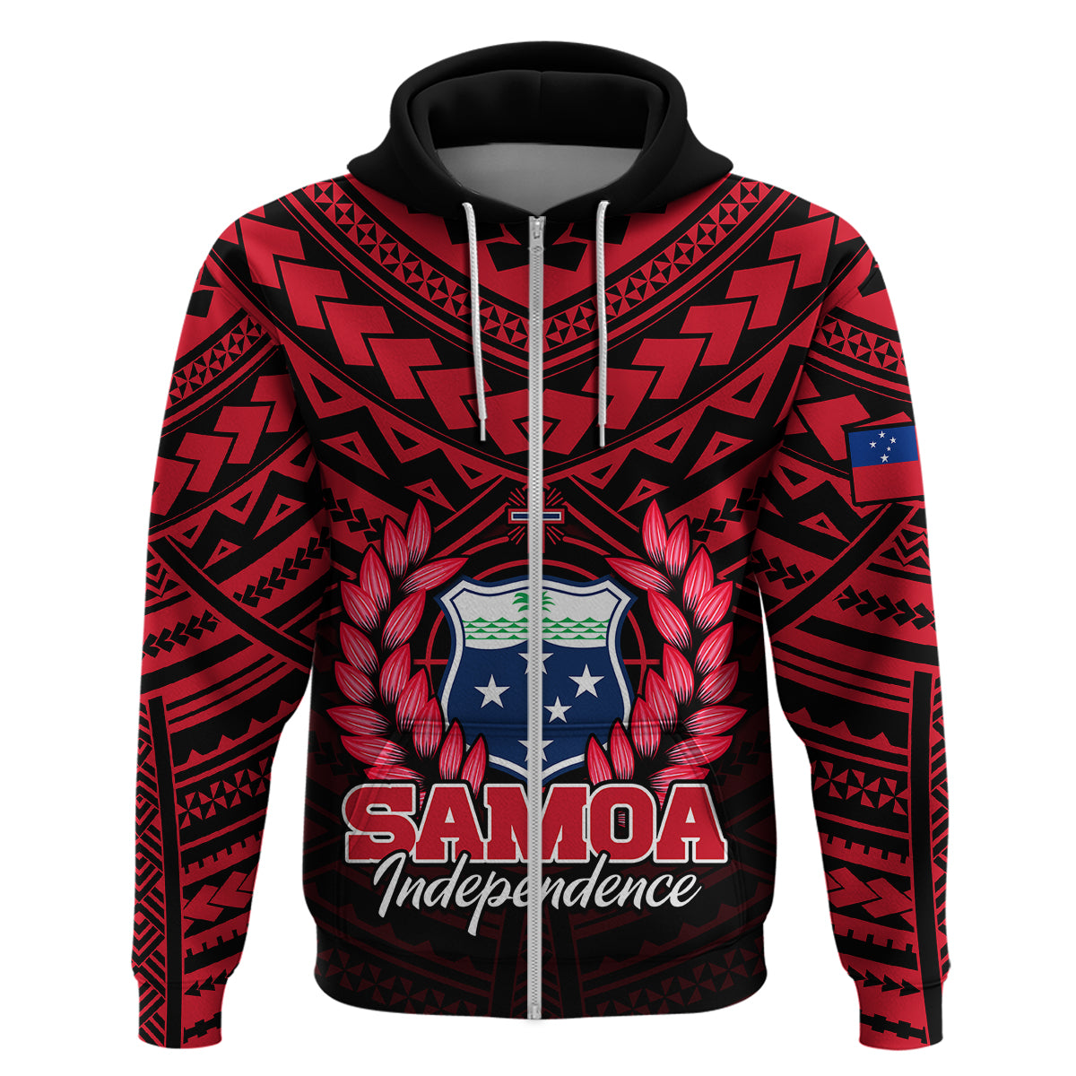Custom Samoa Independence Day Hoodie Ulafa Polynesian Unique Red No1 LT9 - Polynesian Pride