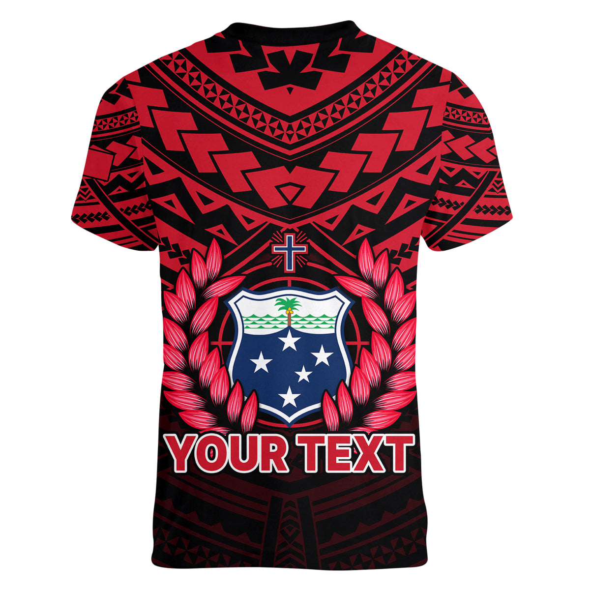 (Custom Personalised) Samoa Independence Day Women V Neck T Shirt Ulafa Polynesian Unique Red No1 LT9 - Polynesian Pride