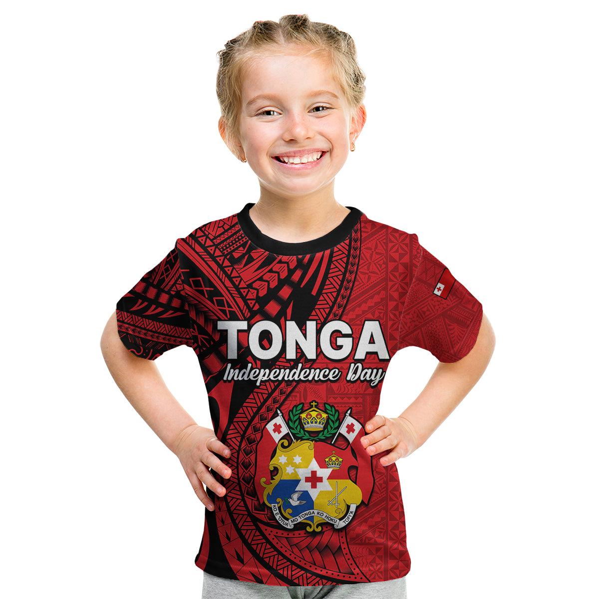 Tonga Independence Anniversary Kid T Shirt Tongan Tribal Pattern Unique Version LT9 - Polynesian Pride