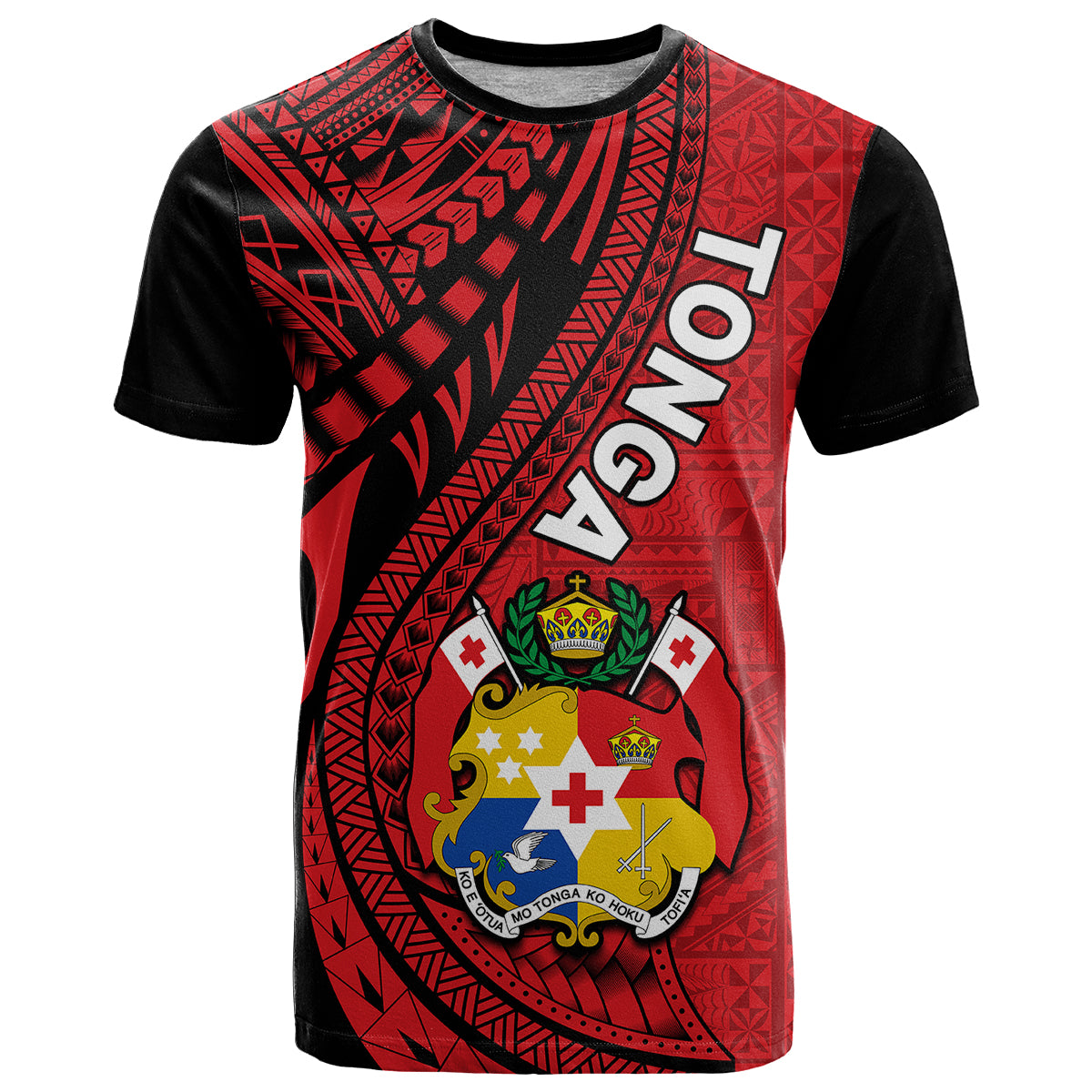 Polynesian Tonga T Shirt Tribal Pattern Unique Version LT9 Red - Polynesian Pride