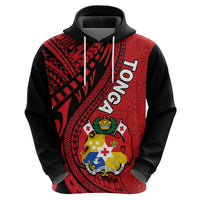 Custom Polynesian Tonga Hoodie Tribal Pattern Unique Version LT9 Zip Hoodie Red - Polynesian Pride