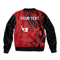 (Custom Personalised) Polynesian Tonga Sleeve Zip Bomber Jacket Tribal Pattern Unique Version LT9 - Polynesian Pride