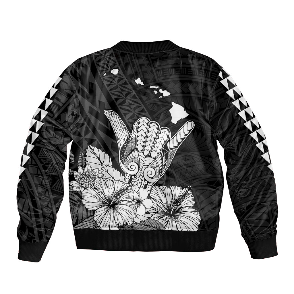 Hawaii Shaka Sign Bomber Jacket Black Version LT9 - Polynesian Pride