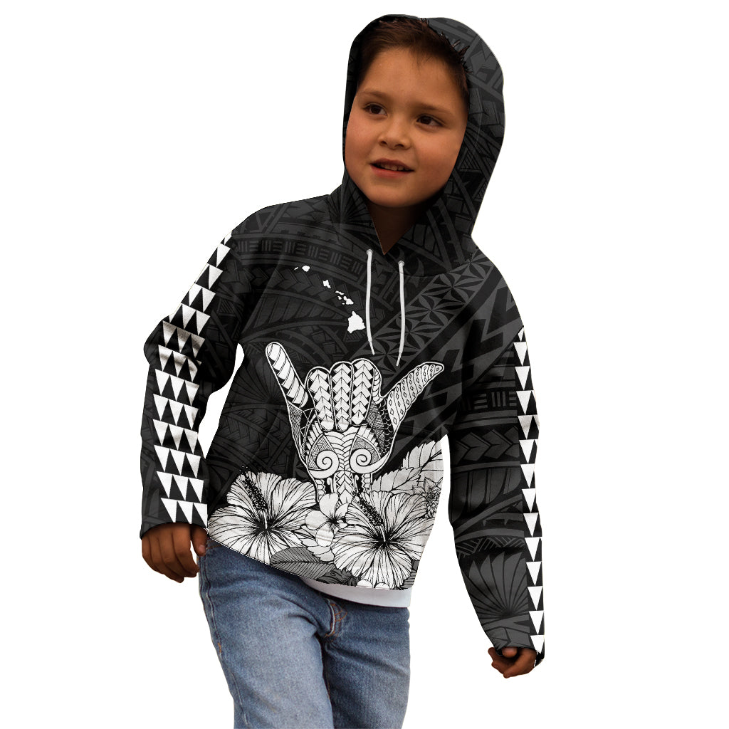 Hawaii Shaka Sign Kid Hoodie Black Version LT9 - Polynesian Pride