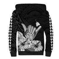 Hawaii Shaka Sign Sherpa Hoodie Black Version LT9 - Polynesian Pride