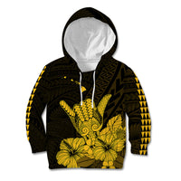 Hawaii Shaka Sign Kid Hoodie Gold Version LT9 Gold - Polynesian Pride