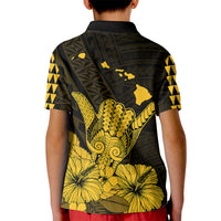 Hawaii Shaka Sign Kid Polo Shirt Gold Version LT9 - Polynesian Pride