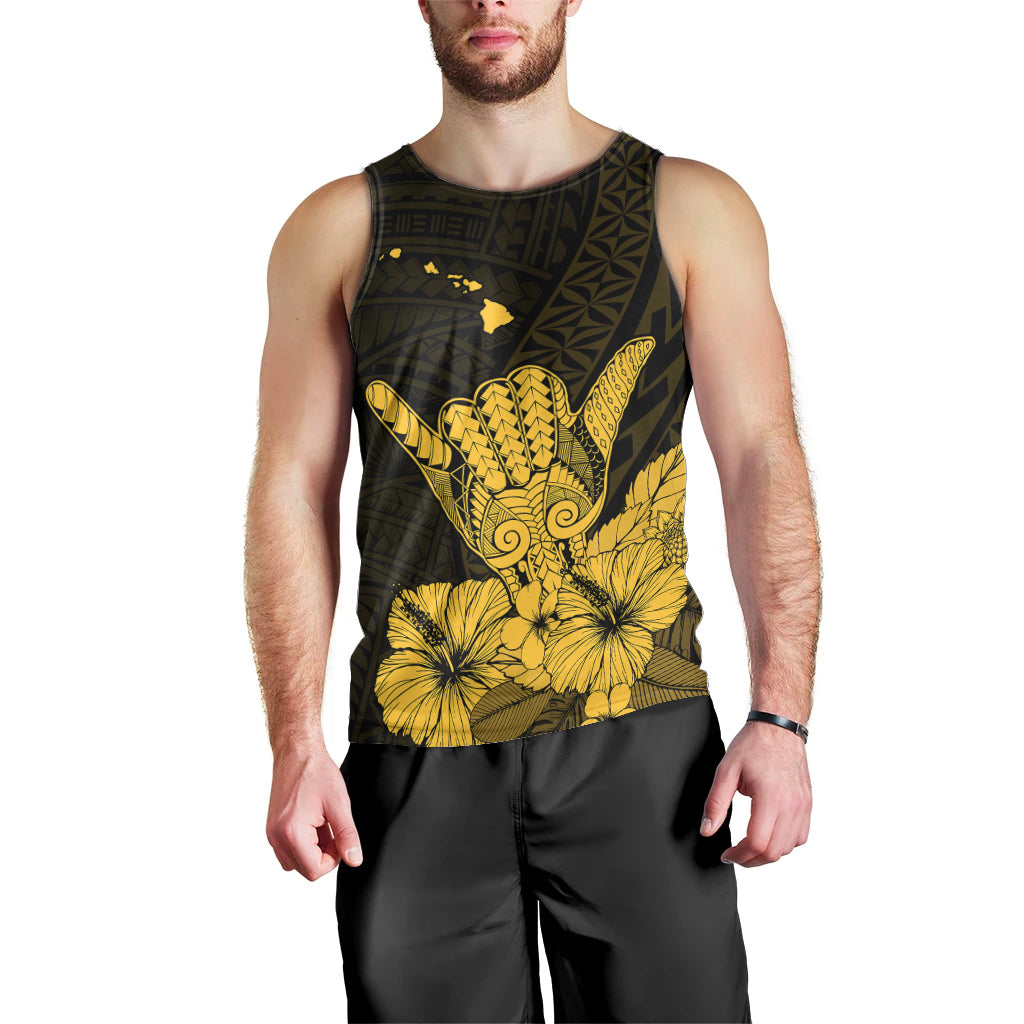 Hawaii Shaka Sign Men Tank Top Gold Version LT9 - Polynesian Pride