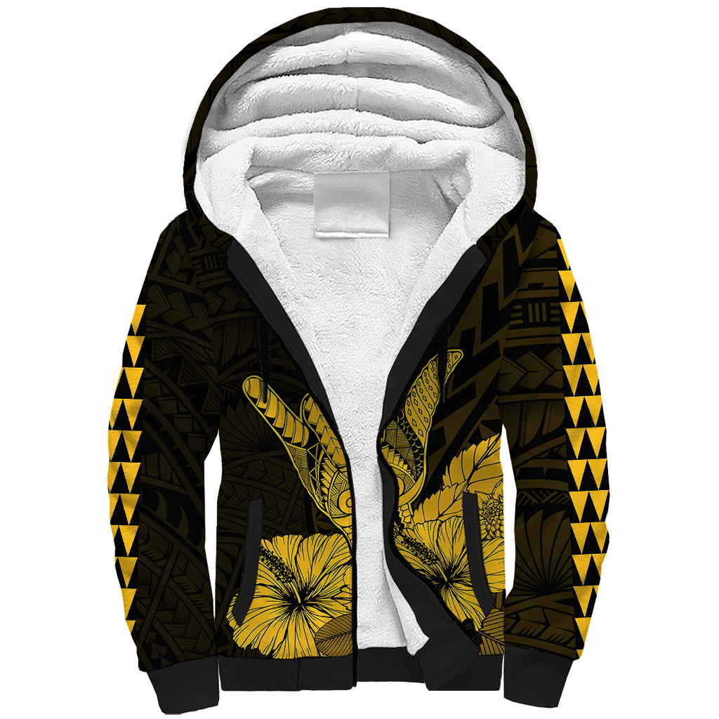 Hawaii Shaka Sign Sherpa Hoodie Gold Version LT9 Unisex Gold - Polynesian Pride