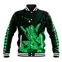 Hawaii Shaka Sign Baseball Jacket Green Version LT9 Unisex Green - Polynesian Pride