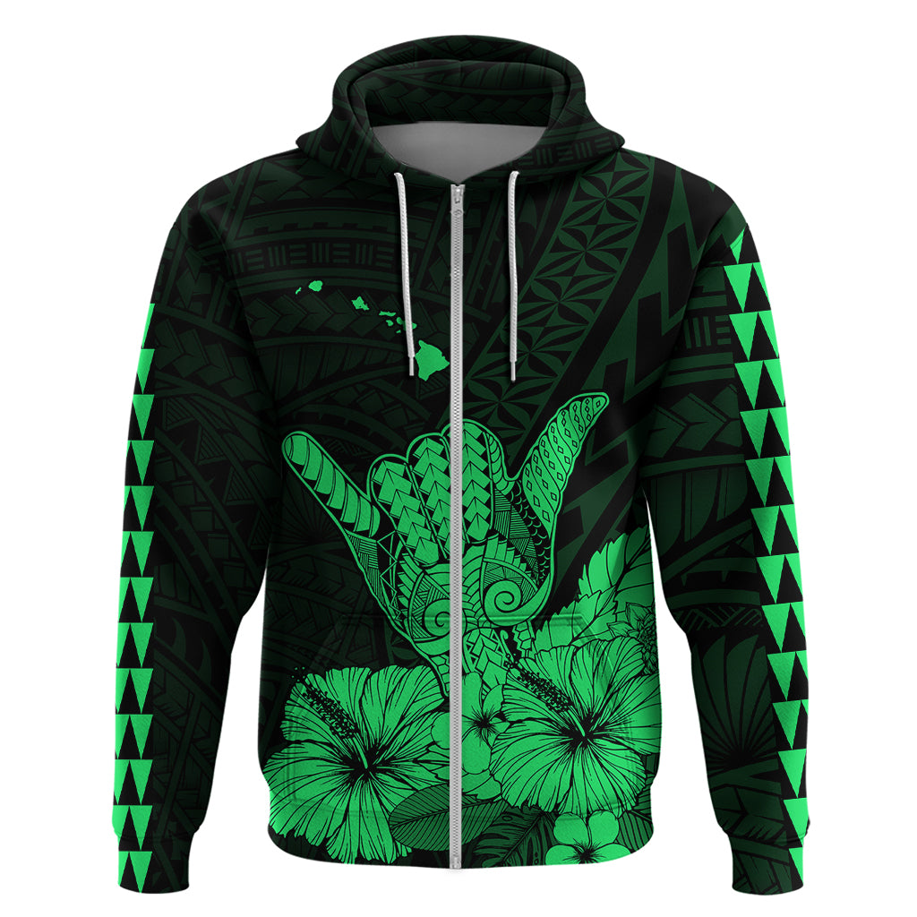 Hawaii Shaka Sign Hoodie Green Version LT9 - Polynesian Pride