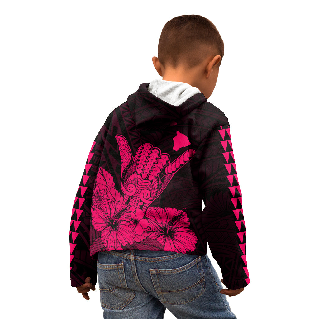 Hawaii Shaka Sign Kid Hoodie Pink Version LT9 - Polynesian Pride