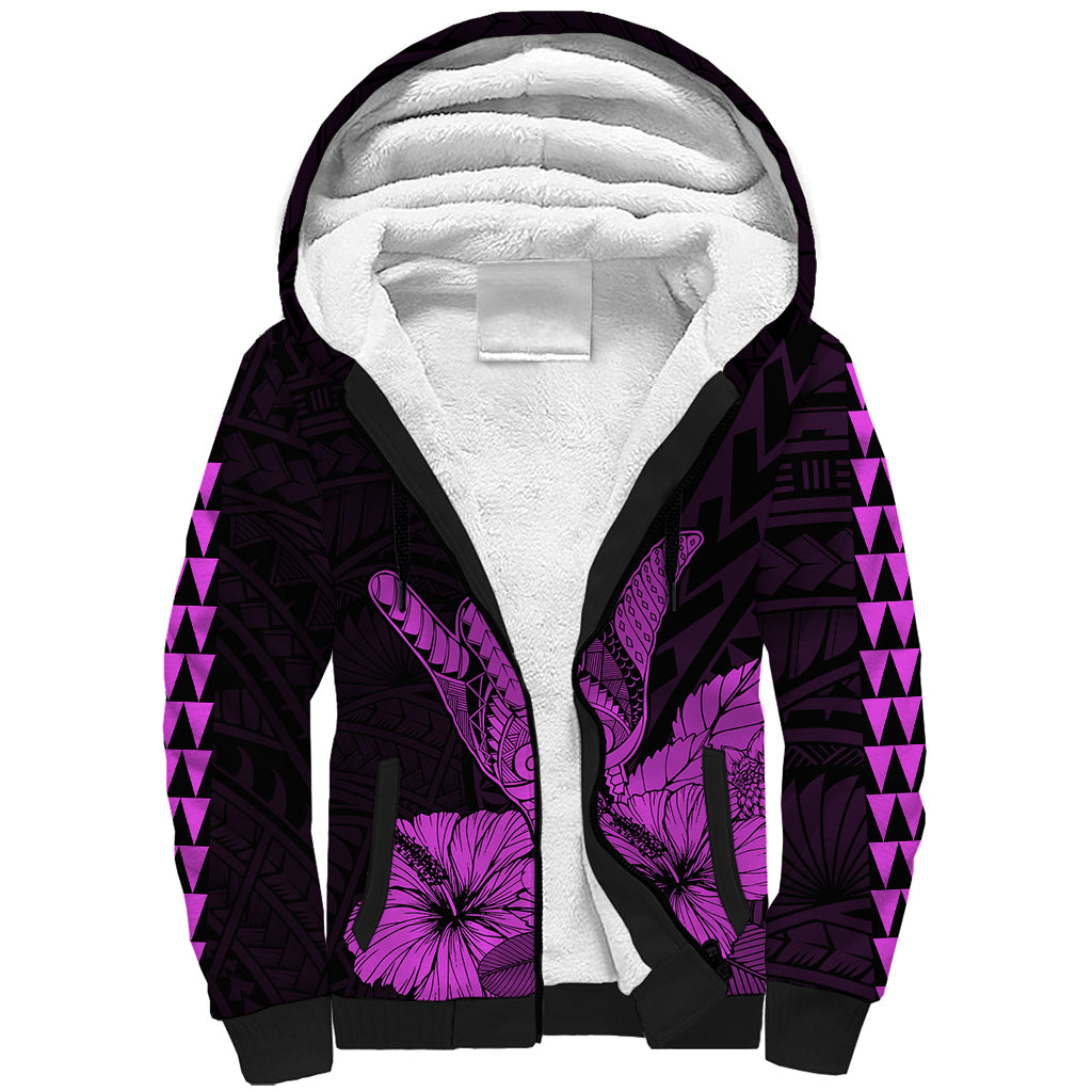 Hawaii Shaka Sign Sherpa Hoodie Purple Version LT9 Unisex Purple - Polynesian Pride