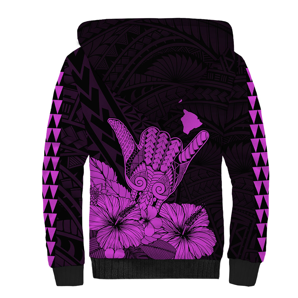 Hawaii Shaka Sign Sherpa Hoodie Purple Version LT9 - Polynesian Pride