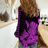 Hawaii Shaka Sign Women Casual Shirt Purple Version LT9 - Polynesian Pride