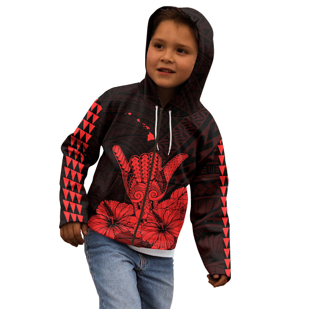 Hawaii Shaka Sign Kid Hoodie Red Version LT9 - Polynesian Pride