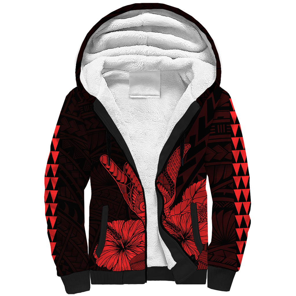 Hawaii Shaka Sign Sherpa Hoodie Red Version LT9 Unisex Red - Polynesian Pride