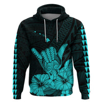 Hawaii Shaka Sign Hoodie Turquoise Version LT9 - Polynesian Pride