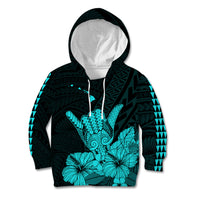 Hawaii Shaka Sign Kid Hoodie Turquoise Version LT9 Turquoise - Polynesian Pride