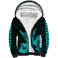 Hawaii Shaka Sign Sherpa Hoodie Turquoise Version LT9 Unisex Turquoise - Polynesian Pride