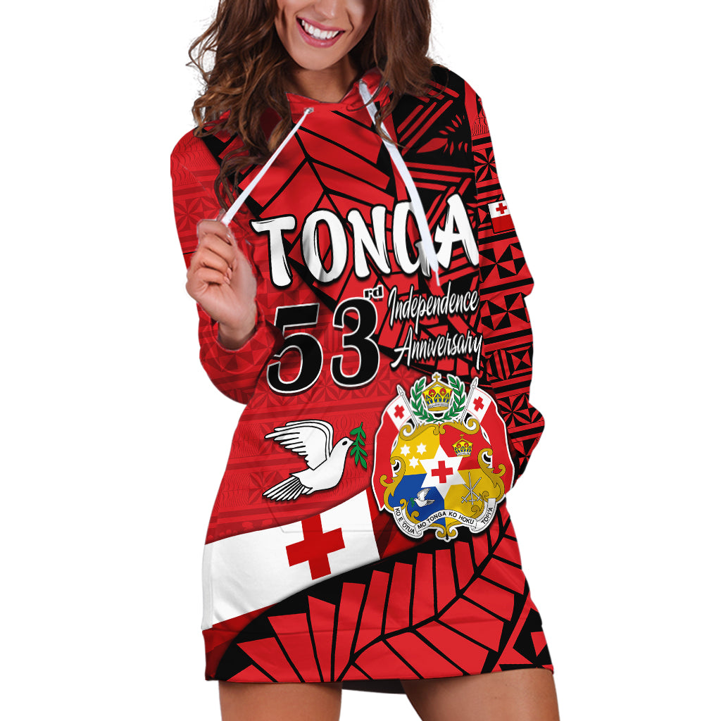 Tonga Emancipation Day Hoodie Dress Happy 53rd Independence Anniversary LT9 - Polynesian Pride