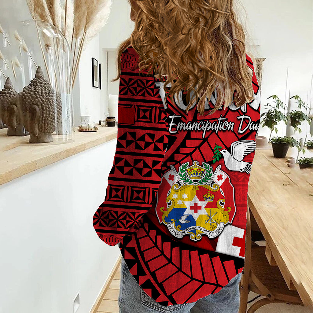 Tonga Emancipation Day Women Casual Shirt Happy 53rd Independence Anniversary LT9 - Polynesian Pride