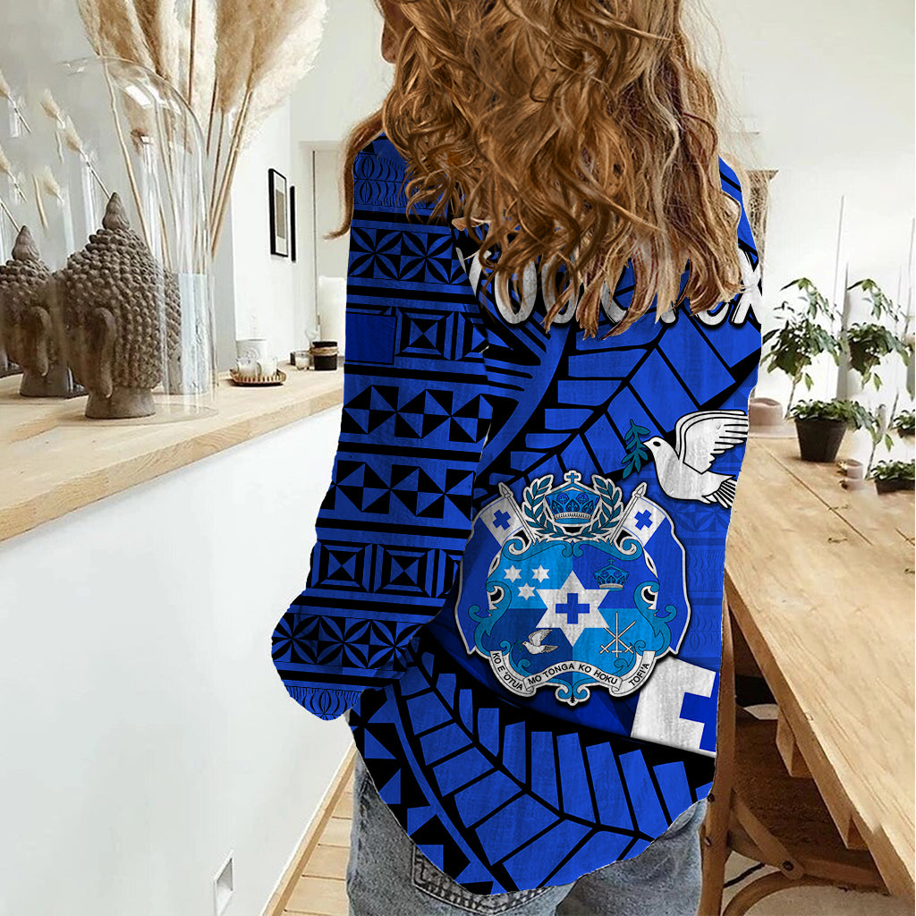 (Custom Personalised) Tonga Emancipation Day Women Casual Shirt Happy 53rd Independence Anniversary Blue Version LT9 - Polynesian Pride