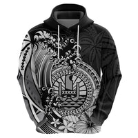 Polynesian Tahiti Island Hoodie The Wave of Water Black LT9 - Polynesian Pride