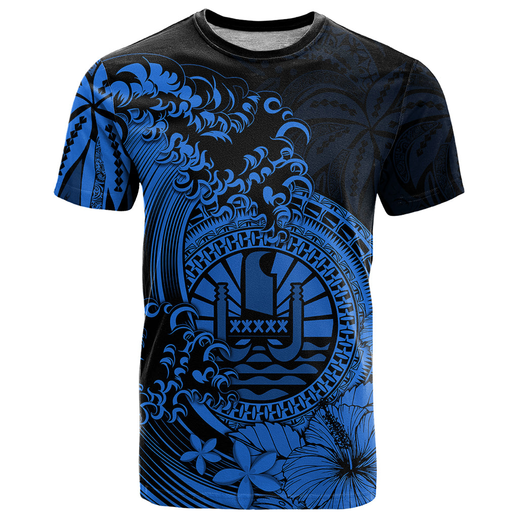 Polynesian Tahiti Island T Shirt The Wave of Water Blue LT9 Blue - Polynesian Pride
