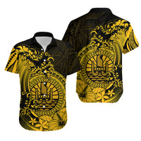 Polynesian Tahiti Island Hawaiian Shirt The Wave of Water - Gold LT9 Gold - Polynesian Pride
