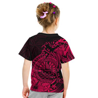 Polynesian Tahiti Island Kid T Shirt The Wave of Water - Pink LT9 - Polynesian Pride