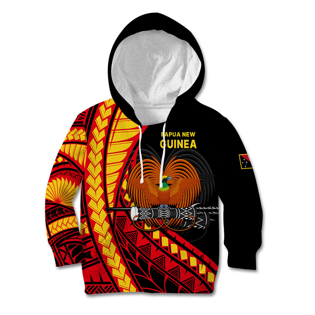 Papua New Guinea Kid Hoodie The Greater Bird of Paradise LT9 Hoodie Black - Polynesian Pride