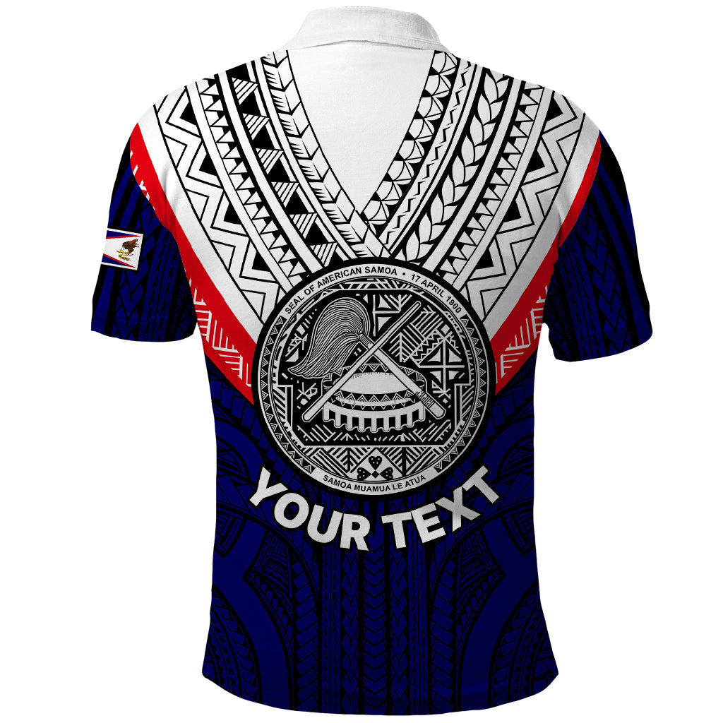Custom American Samoa Polo Shirt Bald Eagle with Polynesian Pattern LT9 - Polynesian Pride