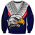 (Custom Personalised) American Samoa Sweatshirt Bald Eagle with Polynesian Pattern LT9 Unisex Blue - Polynesian Pride
