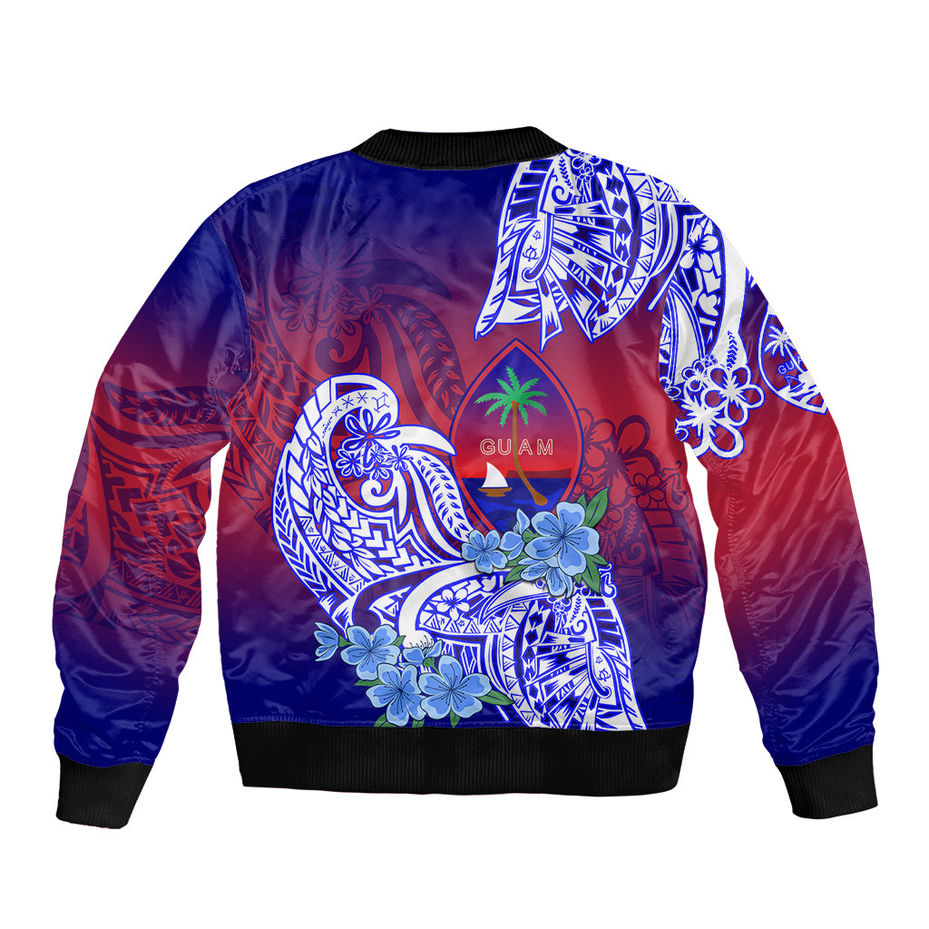 Guam Bomber Jacket Polynesian Floral Tribal LT9 - Polynesian Pride