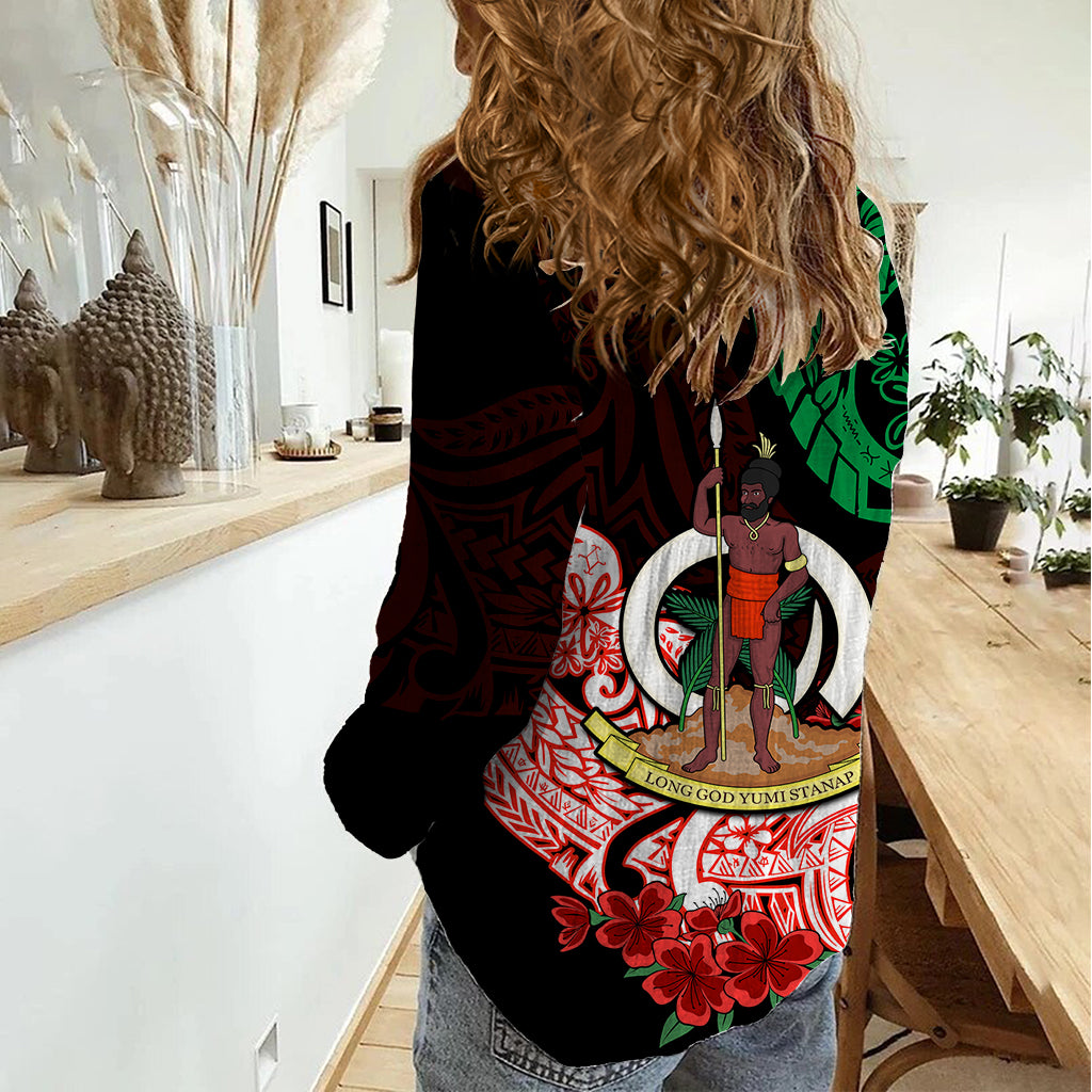 (Custom Personalised) Vanuatu Women Casual Shirt Polynesian Floral Tribal LT9 - Polynesian Pride