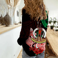 (Custom Personalised) Vanuatu Women Casual Shirt Polynesian Floral Tribal LT9 - Polynesian Pride