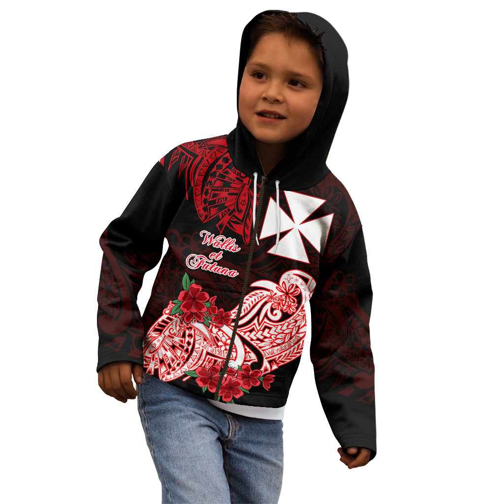 Wallis et Futuna Kid Hoodie Polynesian Floral Tribal LT9 - Polynesian Pride
