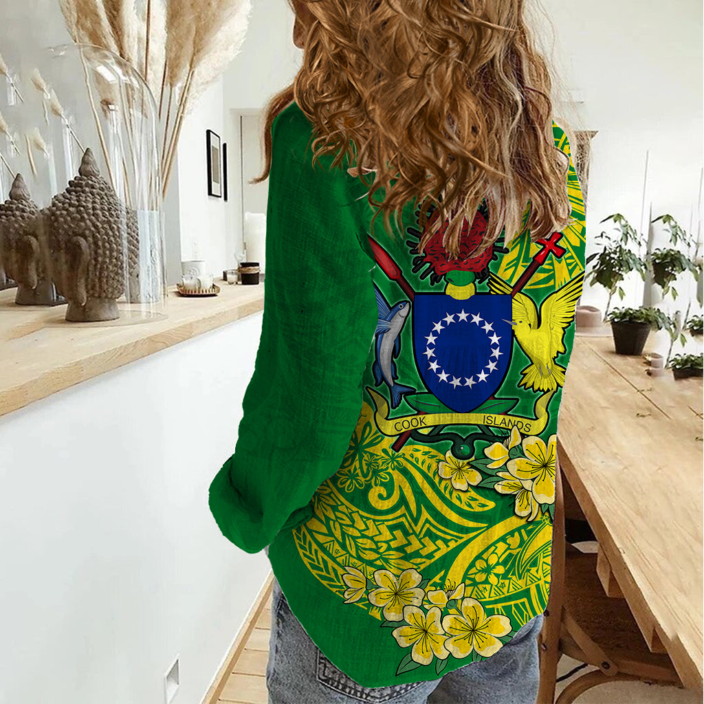 (Custom Personalised) Cook Island Women Casual Shirt Polynesian Floral Tribal LT9 - Polynesian Pride