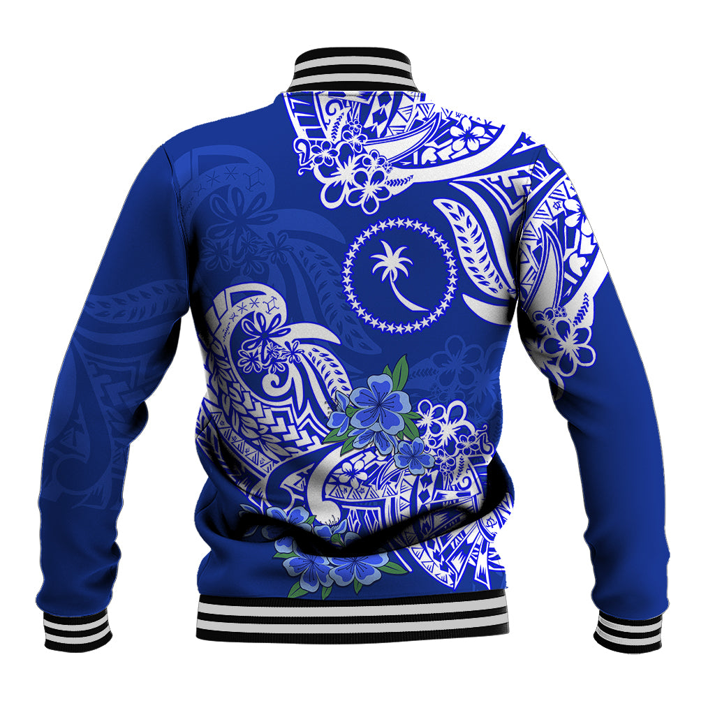 FSM Chuuk State Baseball Jacket Polynesian Floral Tribal LT9 - Polynesian Pride