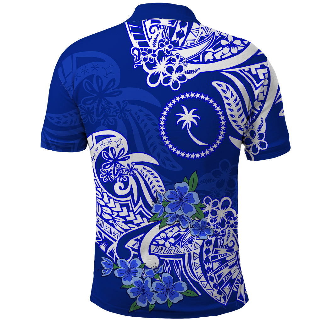 FSM Chuuk State Polo Shirt Polynesian Floral Tribal LT9 - Polynesian Pride