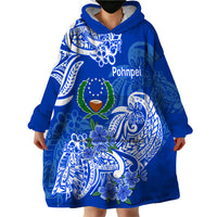 FSM Pohnpei State Wearable Blanket Hoodie Polynesian Floral Tribal LT9 - Polynesian Pride