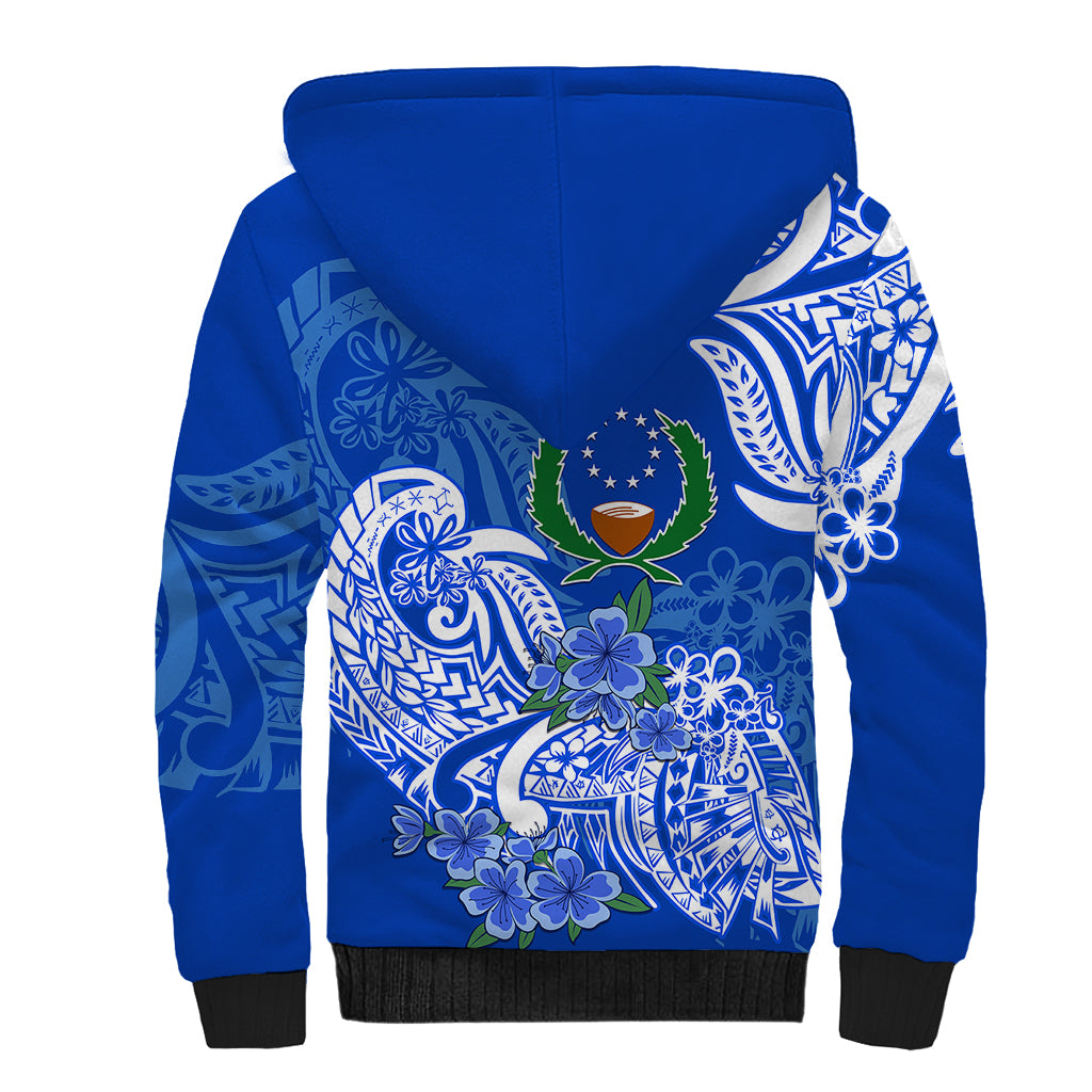 (Custom Personalised) FSM Pohnpei State Sherpa Hoodie Polynesian Floral Tribal LT9 - Polynesian Pride