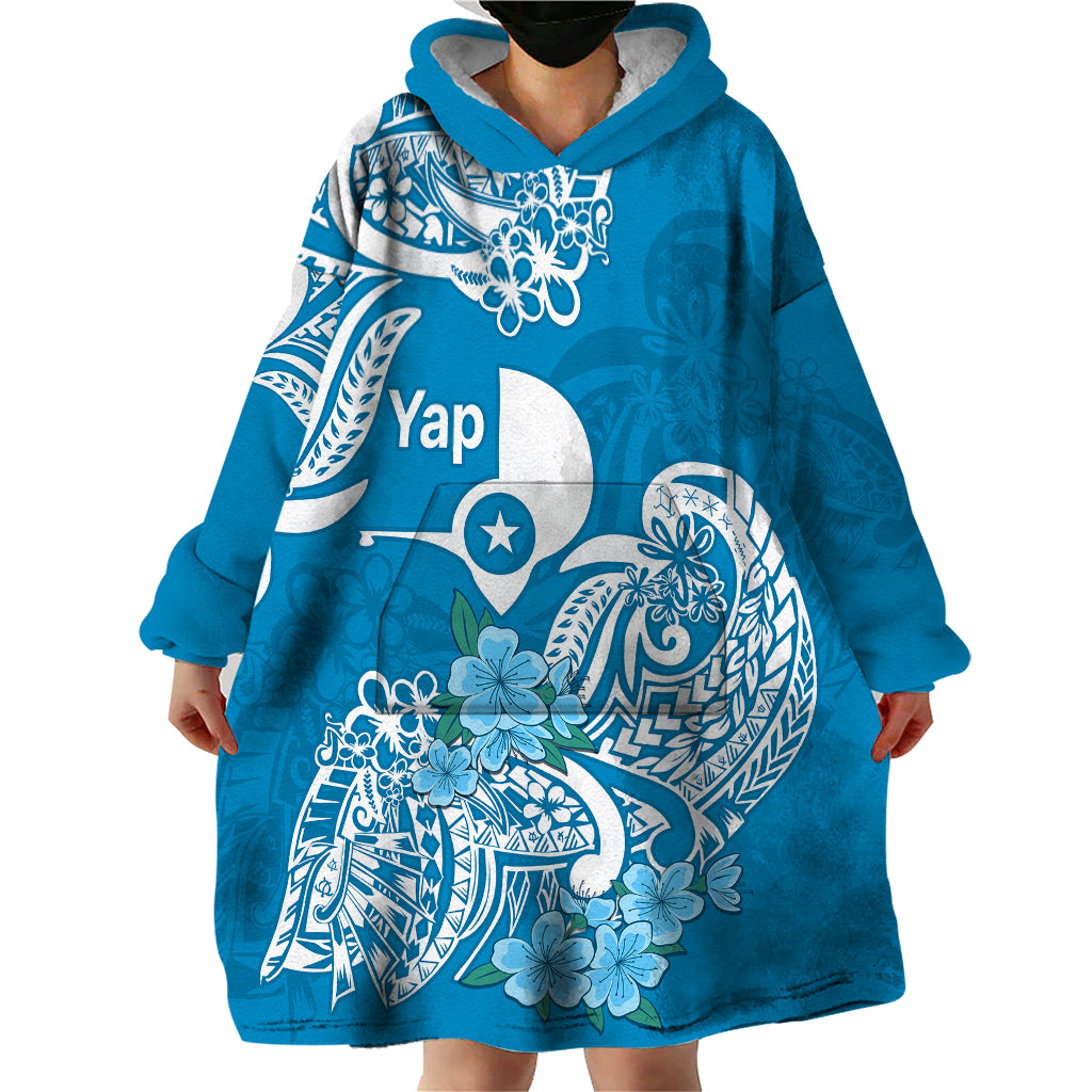 FSM Yap State Wearable Blanket Hoodie Polynesian Floral Tribal LT9 - Polynesian Pride