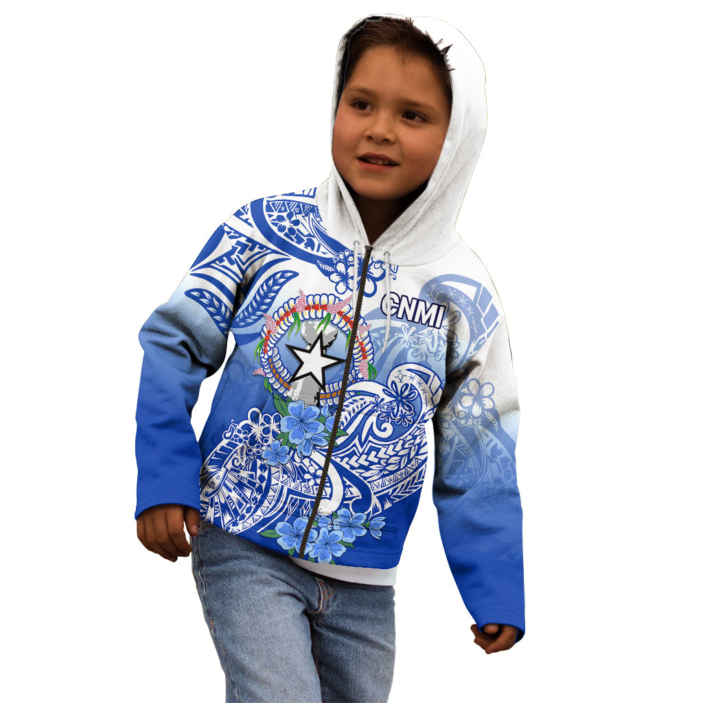 Northern Mariana Islands Kid Hoodie Polynesian Floral Tribal LT9 - Polynesian Pride