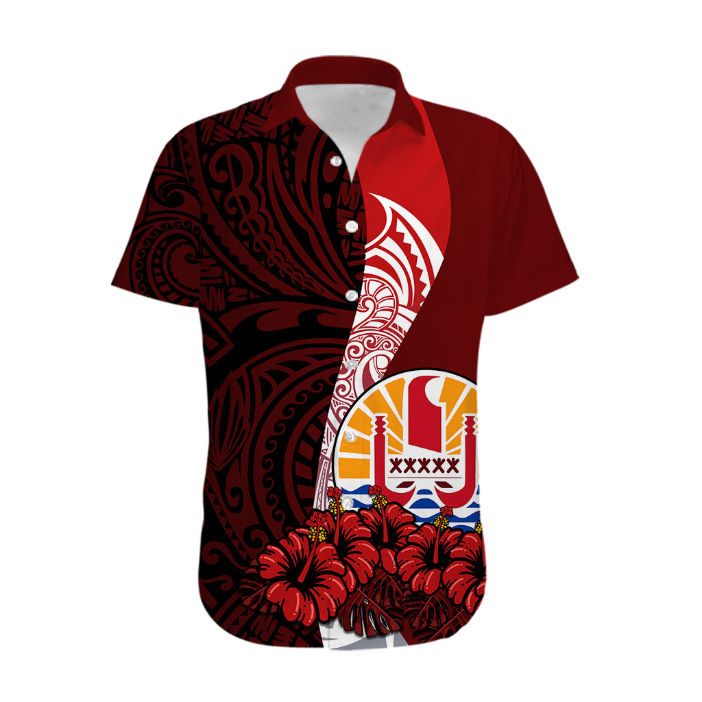 (Custom Personalised) Tahiti Hawaiian Shirt Polynesian Coat Of Arm With Hibiscus LT9 - Polynesian Pride