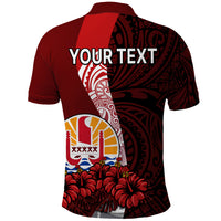 Custom Tahiti Polo Shirt Polynesian Coat Of Arm With Hibiscus LT9 - Polynesian Pride