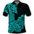 Hawaii Kakau Polo Shirt Polynesian Floral Tribal Aqua Version LT9 Aqua - Polynesian Pride